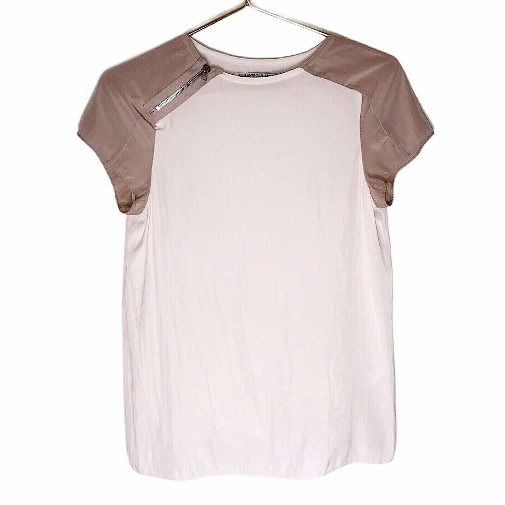 All Saints | White And Tan Japanese Cloth Blouse